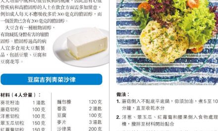 【營養要識】煮得Smart：豆腐對抗壞膽固醇